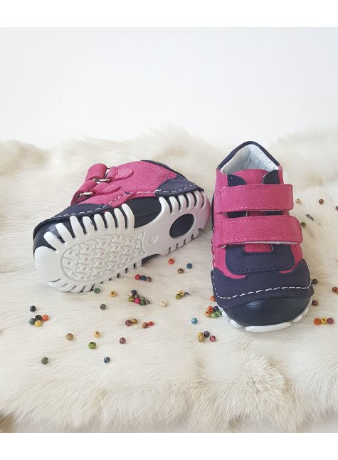 Felix Hakiki Deri Kız Çocuk Sneaker Lacivert-Fuşya
