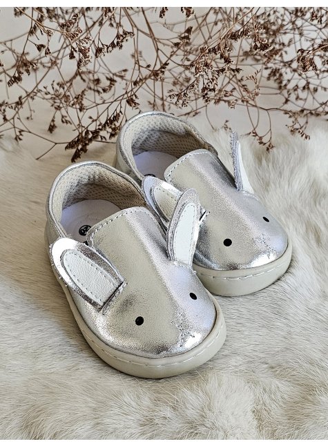 Rabbit Hakiki Deri Gümüş Ortopedik Çocuk Ayakkabı
