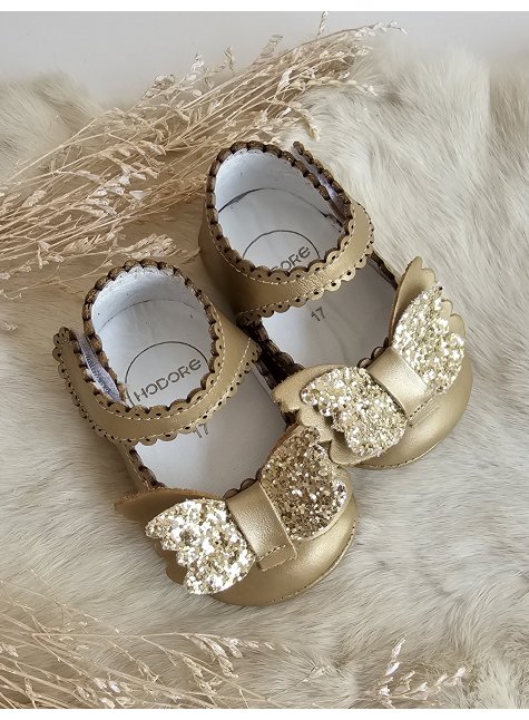 Angel Platin Gold Hakiki Deri Bebek Makosen Patik