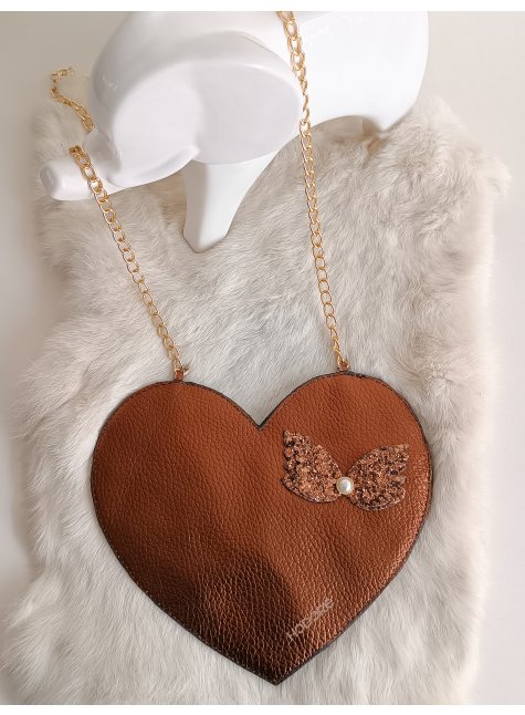 LoveBerry Hakiki Deri Çocuk Çanta Sedefli Kahve