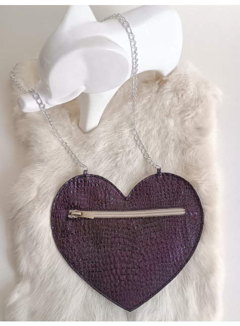 LoveBerry Hakiki Deri Çocuk Çanta Mor Baskılı