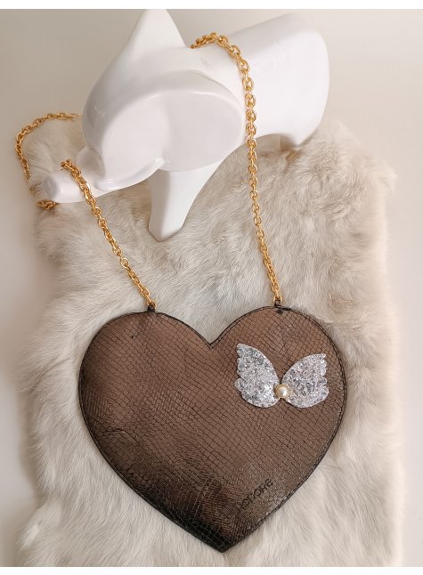 LoveBerry Hakiki Deri Çocuk Çanta Baskılı Haki