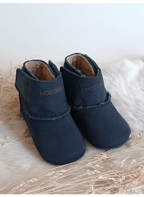 Lucca Lacivert İçi Kürklü Hakiki Deri Bebek Botu